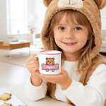 Personalised Cute Animal 12 oz Enamel Mug with Name Daily Use Birthday Gift for Boys Girls