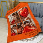 Personalised 1-6 Photos Collage Soft Warm Blanket with Name Date and Text Multicolor Available Birthday Anniversary Gift for Family Couple