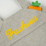 Conejito de Pascua personalizado Bolsa de tela con nombre Feliz Pascua Huevo de caza de regalo para los niños