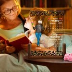 Lámpara de noche LED personalizada con estampado de leopardo para madre e hija con base de madera Decoración de escritorio para el hogar Regalo de cumpleaños para el Día de la Madre para mamá y abuela 6