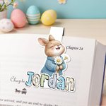 Marque-page magnétique personnalisé Daisy Bunny avec nom Cadeau d'anniversaire de Pâques pour les enfants rats de bibliothèque