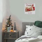 Personalized Baby's First Christmas Picture Framed Canvas Painting with Text Wall Decor Christmas Gift for Newborn New Mom Dad