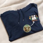 Personalizada Bordado Flor Perro Gato Mascota Retrato Foto Camiseta Sudadera Sudadera con nombre Cumpleaños Aniversario Regalo para los dueños de mascotas Amantes