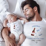T-shirt Onesie pour Bébé 100% Coton Personnalisé avec Nom Cadeau de Fête des Pères pour Nouveau-né Nouveau Papa