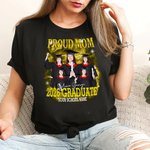 Personalised 2026 Graduate Proud Mom Dad T-shirt with Name and Photos Retro Bootleg Style Graduation Gift for Graduates