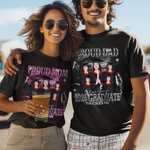 Personalised 2026 Graduate Proud Mom Dad T-shirt with Name and Photos Retro Bootleg Style Graduation Gift for Graduates