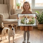 Personalised Watercolour Style Pet Portrait Photo Canvas Painting with Name Home Decor Pet Birthday Gift for Pet Lovers Owners