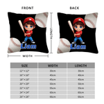 Funda de cojín personalizada de béisbol de dibujos animados con nombre Decoración del hogar Cumpleaños Día del niño Día del partido Regalo para niños amantes del béisbol