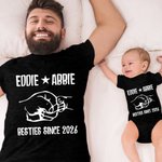 Personalisierte Faust Matching Set Shirt Besties seit Jahr Vater und Baby Vatertag Geschenk neue Papa Geschenk Baumwollhemd