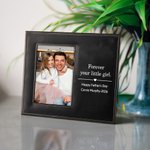 Personalized Leather Photo Frame with Text and Folding Stand Father's Day Gift for Dad Grandpa