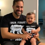 Set di orsi personalizzati Migliore abbinamento tra papà e bambino Camicia Il nostro primo regalo per la festa del papà per il nuovo papà Lui