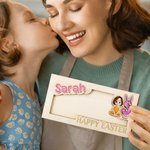 Porte-monnaie en bois avec nom et initiales Personnalisé Personnalisé Personnalisé Personnage lapin en bois avec nom et initiales Fête de Pâques Cadeau pour enfants