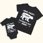 Set di orsi personalizzati Migliore abbinamento tra papà e bambino Camicia Il nostro primo regalo per la festa del papà per il nuovo papà Lui