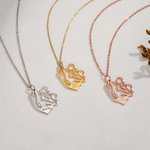 Collana personalizzata mamma e bambino Abbracci di mamma Ciondolo di nascita del bambino Collana di nascita della nuova mamma Gioielli per la prima festa della mamma Regalo per la doccia del bambino