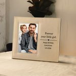 Personalized Leather Photo Frame with Text and Folding Stand Father's Day Gift for Dad Grandpa