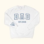 Personalizada de imitación bordado Papá Camiseta Sudadera Sudadera con capucha con Est Año y los nombres de los niños Día del Padre Cumpleaños Regalo para él