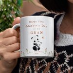 Set de Taza de Café y Posavasos de Cerámica Personalizados Feliz Primer Día de la Madre 11oz con Diseño de Abrazo de Animales Regalo del Día de la Madre para la Abuela Mamá