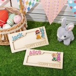 Porte-monnaie en bois avec nom et initiales Personnalisé Personnalisé Personnalisé Personnage lapin en bois avec nom et initiales Fête de Pâques Cadeau pour enfants