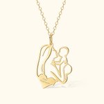 Collana personalizzata mamma e bambino Abbracci di mamma Ciondolo di nascita del bambino Collana di nascita della nuova mamma Gioielli per la prima festa della mamma Regalo per la doccia del bambino
