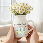 Personalisierte 1-10 Geburt Blumen Keramikvase mit Griff Titel und Namen Geburtstag Muttertag Geschenk für Mama Oma Familie