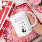 Set de Taza de Café y Posavasos de Cerámica Personalizados Feliz Primer Día de la Madre 11oz con Diseño de Abrazo de Animales Regalo del Día de la Madre para la Abuela Mamá