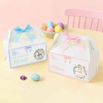 Personalized Cute Happy Easter Bunny Bow Gift Box with Handle and Name Easter Party Gift for Kids