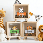 Personalized Cute Animal Wooden Clear Piggy Bank Money Box with Name Birthday Gift for Kids
