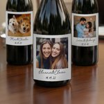 Personalised Photo Wine Label Stickers with Name and Date Anniversary Birthday Party Decor for Couples Sisters