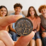 Personligt Avatar-foto rött guld minnesmynt med text födelsedag årsdag present till vän familj