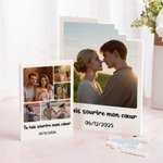 Puzzles en briques de construction personnalisés avec 1-6 photos texte et date - Cadeau anniversaire Saint-Valentin pour couple