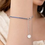 Personalised Minimalist Style Initial Charm Sterling Silver Tennis Bracelet Dainty Jewellery  Birthday Anniversary Gift for Women Tennis Lovers