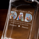Personalised Family Photos Whiskey Decanter with 1-6 Names Father's Day Anniversary Gift for Dad