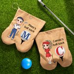 Personalisierte Cartoon Charakter Golfball Tasche mit Initialen und Namen Golf Zubehör Geburtstagsgeschenk für Golfliebhaber