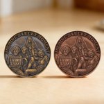 Personligt Avatar-foto rött guld minnesmynt med text födelsedag årsdag present till vän familj