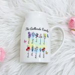 Personalisierte 1-10 Geburt Blumen Keramikvase mit Griff Titel und Namen Geburtstag Muttertag Geschenk für Mama Oma Familie
