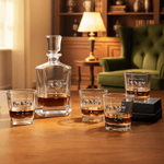 Personalised Family Photos Whiskey Decanter with 1-6 Names Father's Day Anniversary Gift for Dad