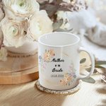 Personalized Mother of the Bride Cartoon Characters 11 oz Ceramic Mug with Name and Date Wedding Bridal Shower Gift for Bride Mom
