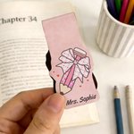 Personalizado lindo lápiz de Apple cuaderno magnético marcador de clip con el nombre de la lectura de suministros de regalo del Día del Maestro para los profesores de ratones de biblioteca