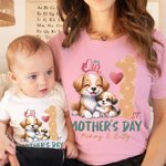 Personalised First Mother's Day Dinosaur Fantasy Unicorn Animal 100% Cotton T-shirt Baby Bodysuit with Name and Year Mother's Day Gift for Mom Baby
