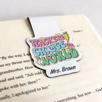Personalizado lindo lápiz de Apple cuaderno magnético marcador de clip con el nombre de la lectura de suministros de regalo del Día del Maestro para los profesores de ratones de biblioteca