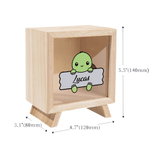 Personalized Cute Animal Wooden Clear Piggy Bank Money Box with Name Birthday Gift for Kids