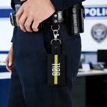 Personalised Thin Line Keychain with Embroidered Number Daily Use Memorial Gift for Police  Firefighter Paramedic Dispatcher