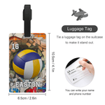 Personalised Ball Sports Travel Luggage Tag with Name and Number Travel Essentials Birthday Gift for Sport Lovers