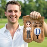Personalisierte Cartoon Charakter Golfball Tasche mit Initialen und Namen Golf Zubehör Geburtstagsgeschenk für Golfliebhaber