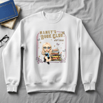 Personalized Book Cartoon Character Multicolour T-shirt Sweatshirt Hoodie with Name and Year Book Club Birthday Gift for Book Lover Woman
