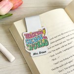Personalizado lindo lápiz de Apple cuaderno magnético marcador de clip con el nombre de la lectura de suministros de regalo del Día del Maestro para los profesores de ratones de biblioteca