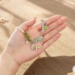Collar colgante personalizado con concha de nacimiento de playa perla natural y cuentas de piedra con inicial regalo de verano para mujer