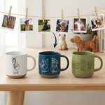 Personalized Line Art Photo Portrait 12 oz Ceramic Coffee Mug with Handle and Name Home Office Drinkware Pet Memorial Gift for Pet Lover