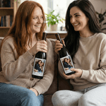 Personalised Photo Wine Label Stickers with Name and Date Anniversary Birthday Party Decor for Couples Sisters