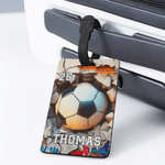 Personalised Ball Sports Travel Luggage Tag with Name and Number Travel Essentials Birthday Gift for Sport Lovers